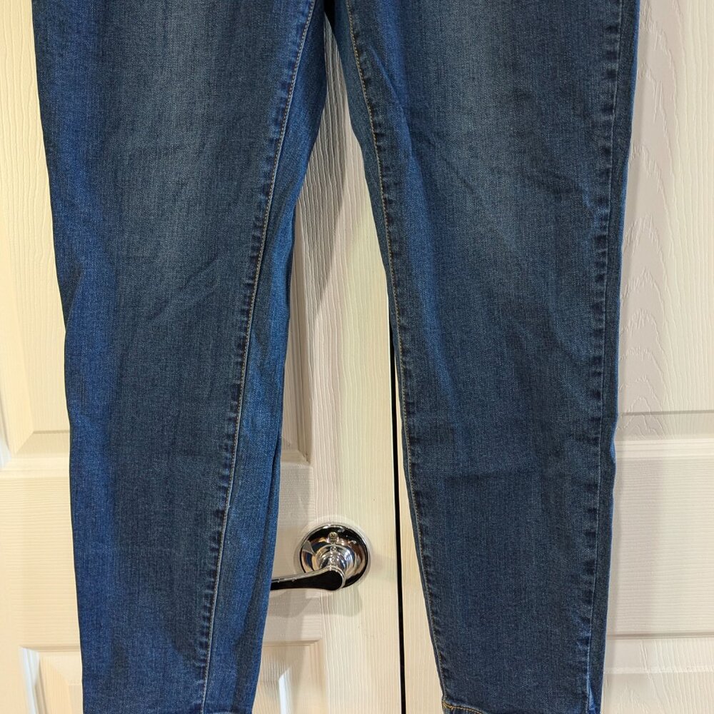 LICTZNEE Women’s Skinny Stretch High Rise Jeans, Dark Blue, Plus Size 16 - Picture 4 of 10